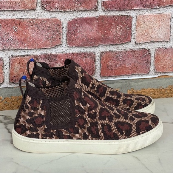 Rothy's leopard print high top sneakers size 7.5 - Picture 1 of 11